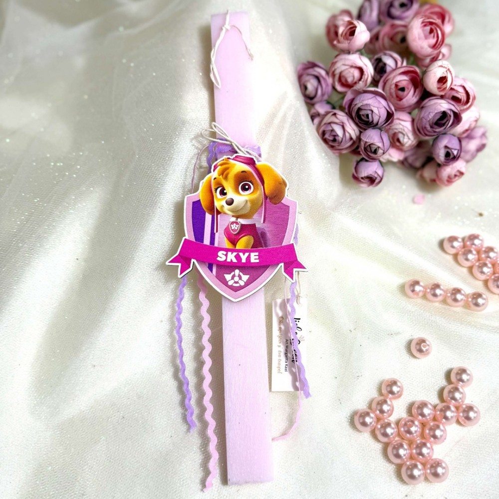 Λαμπάδα ροζ αρωματική με τη Skye