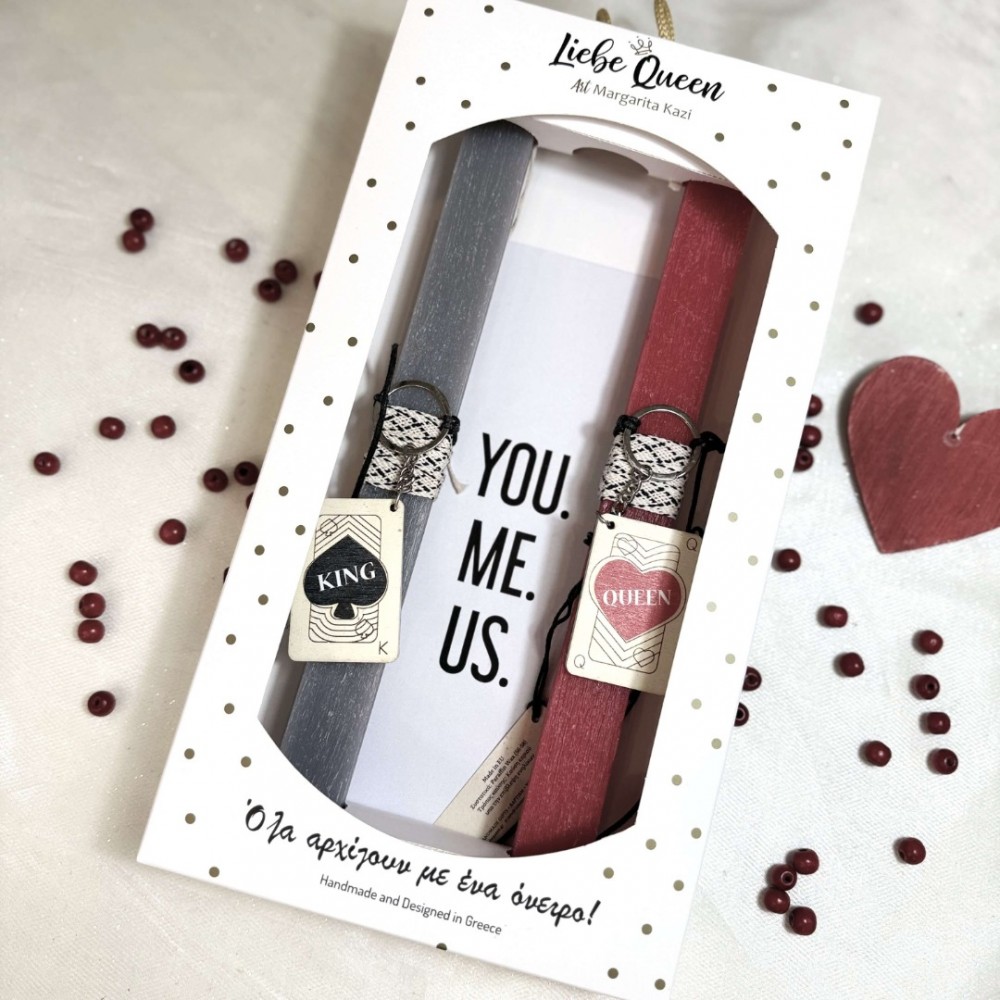 Λαμπάδες για ζευγάρι μπρελόκ τραπουλόχαρτα