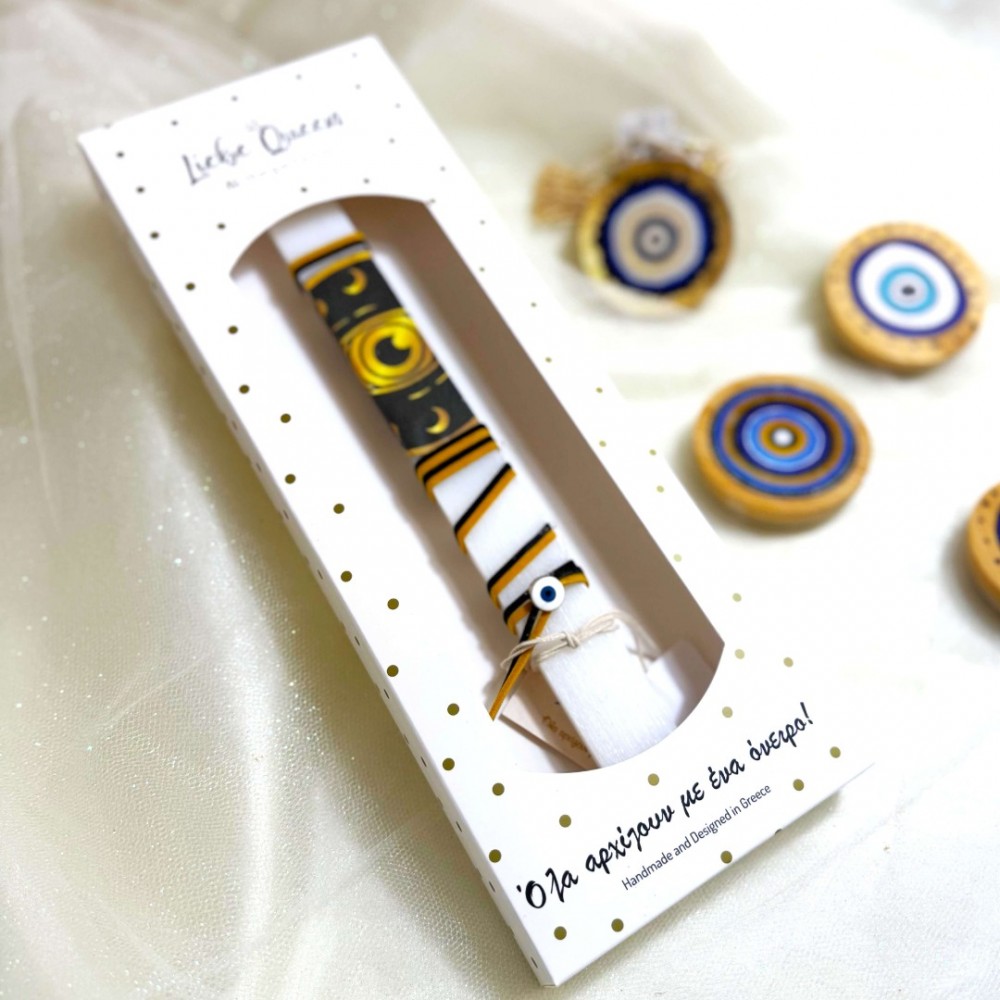 Λαμπάδα αρωματική λευκή ματόχαντρα