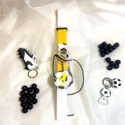 Λαμπάδα αρωματική μπρελόκ ποδόσφαιρο κίτρινο ξύλινη μπάλα