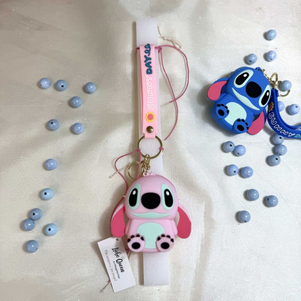 Λαμπάδα αρωματική πορτοφόλι μπρελόκ ροζ Stitch