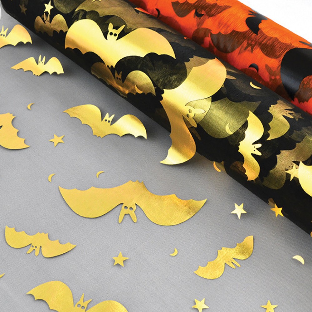 Ύφασμα Black Night μαύρο χρυσό 48 cm x 9 m