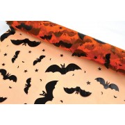 Ύφασμα Black Night πορτοκαλί μαύρο 48 cm x 9 m