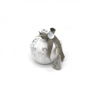 Γούρι Ρόδι κεραμικό μεσαίο λευκό με πέταλο 9x9.5