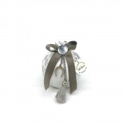 Γούρι Ρόδι κεραμικό μεσαίο λευκό με πέταλο 9x9.5