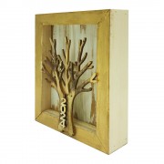 Γούρι επιτοίχιο φωτιζόμενο καδράκι - Δέντρο Ζωής ξύλινο 12.5x3.5x15