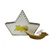 Γούρι καράβι ξύλινο μπλε