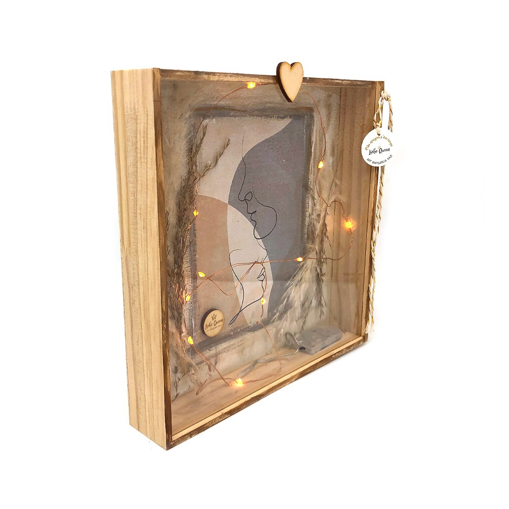 Γούρι κάρτα φωτιζόμενη ζευγάρι στολισμένο