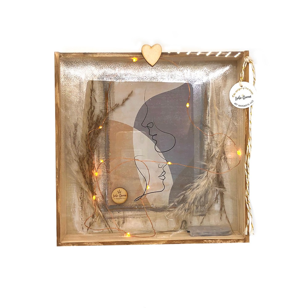 Γούρι κάρτα φωτιζόμενη ζευγάρι στολισμένο