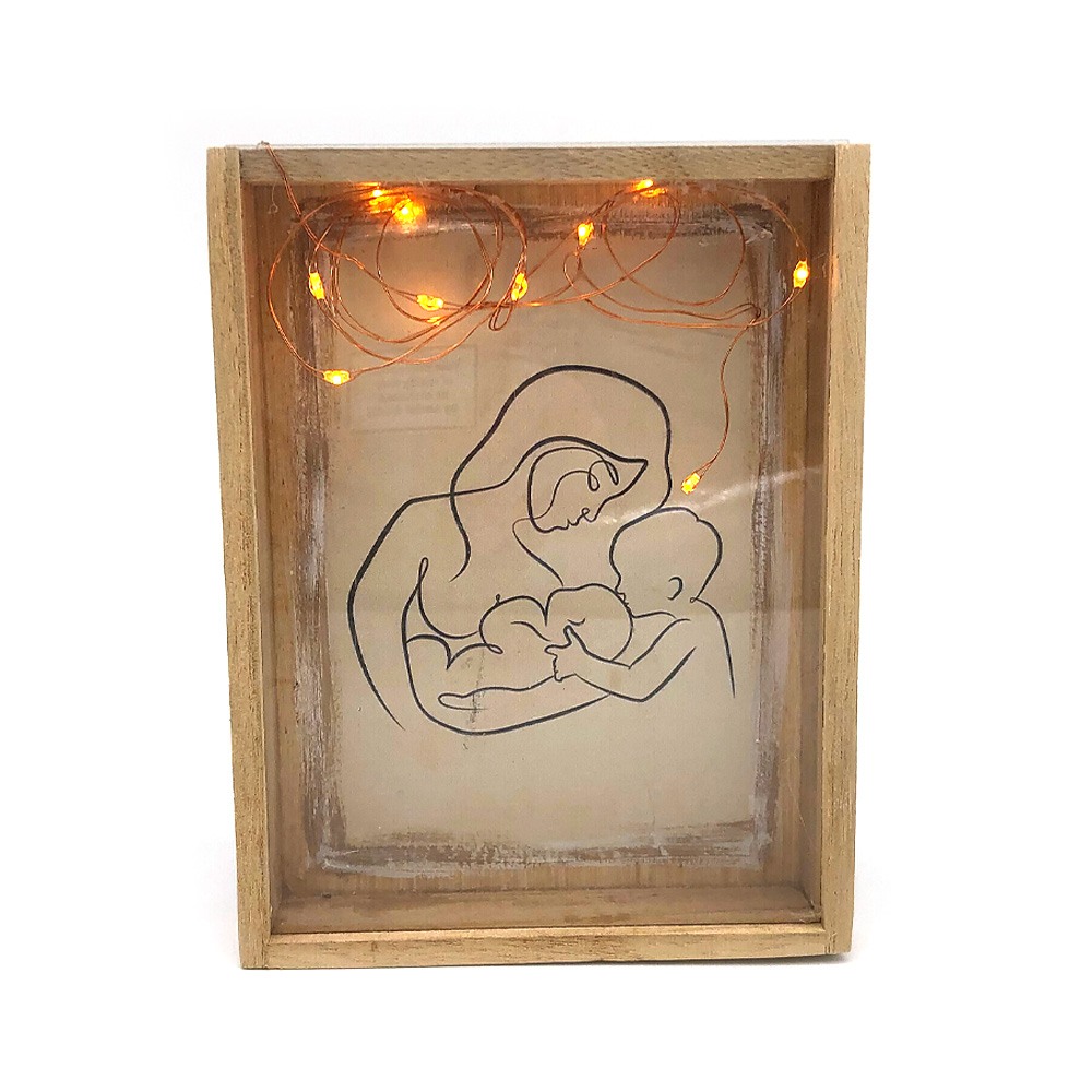 Γούρι κάρτα φωτιζόμενη οικογένεια