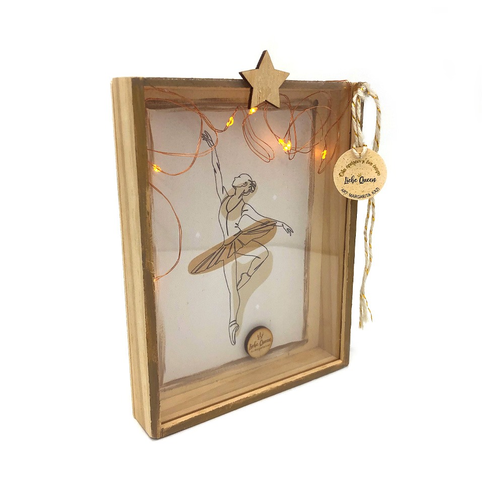 Γούρι κάρτα φωτιζόμενη μπαλαρίνα