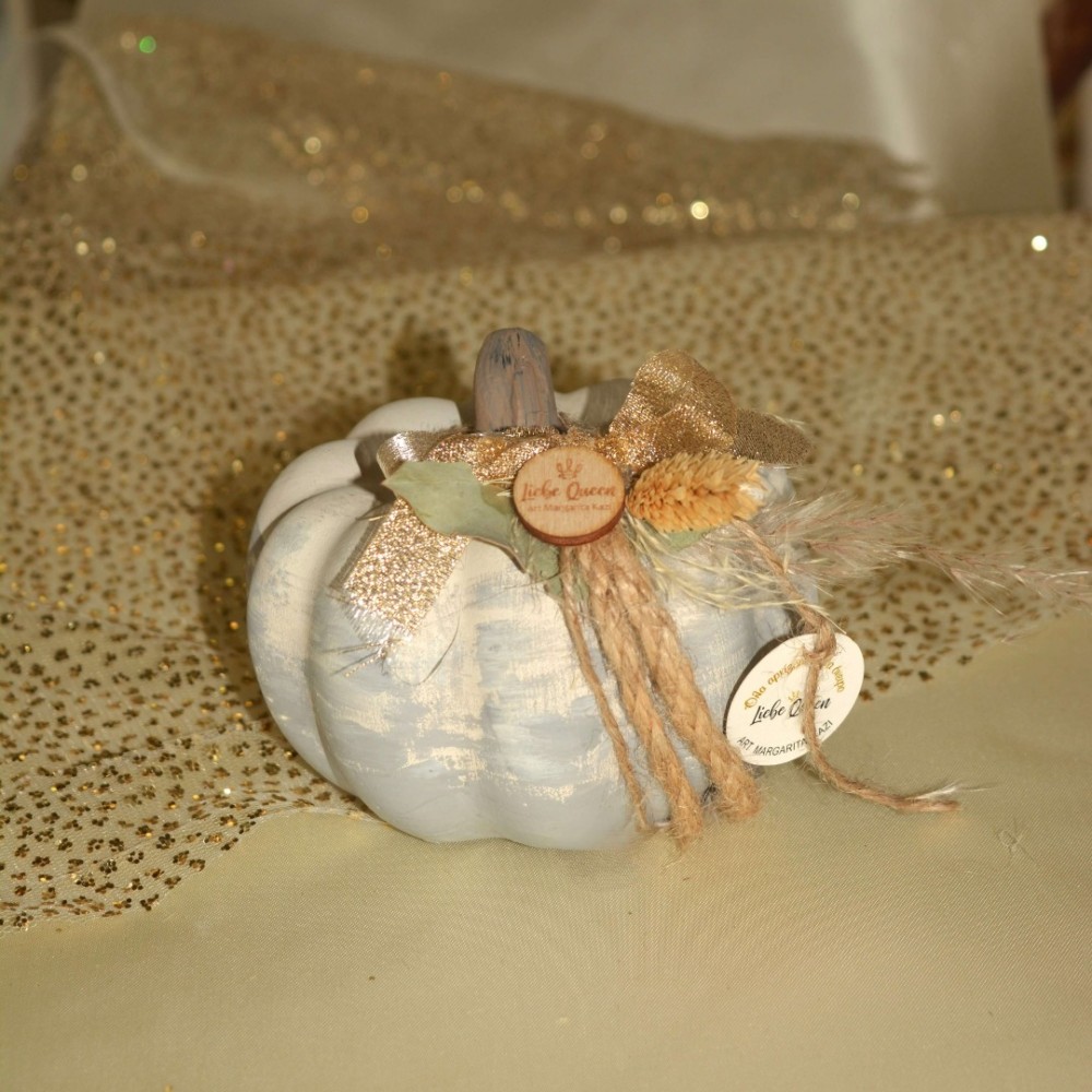 Γούρι κολοκύθα κεραμική γκρι