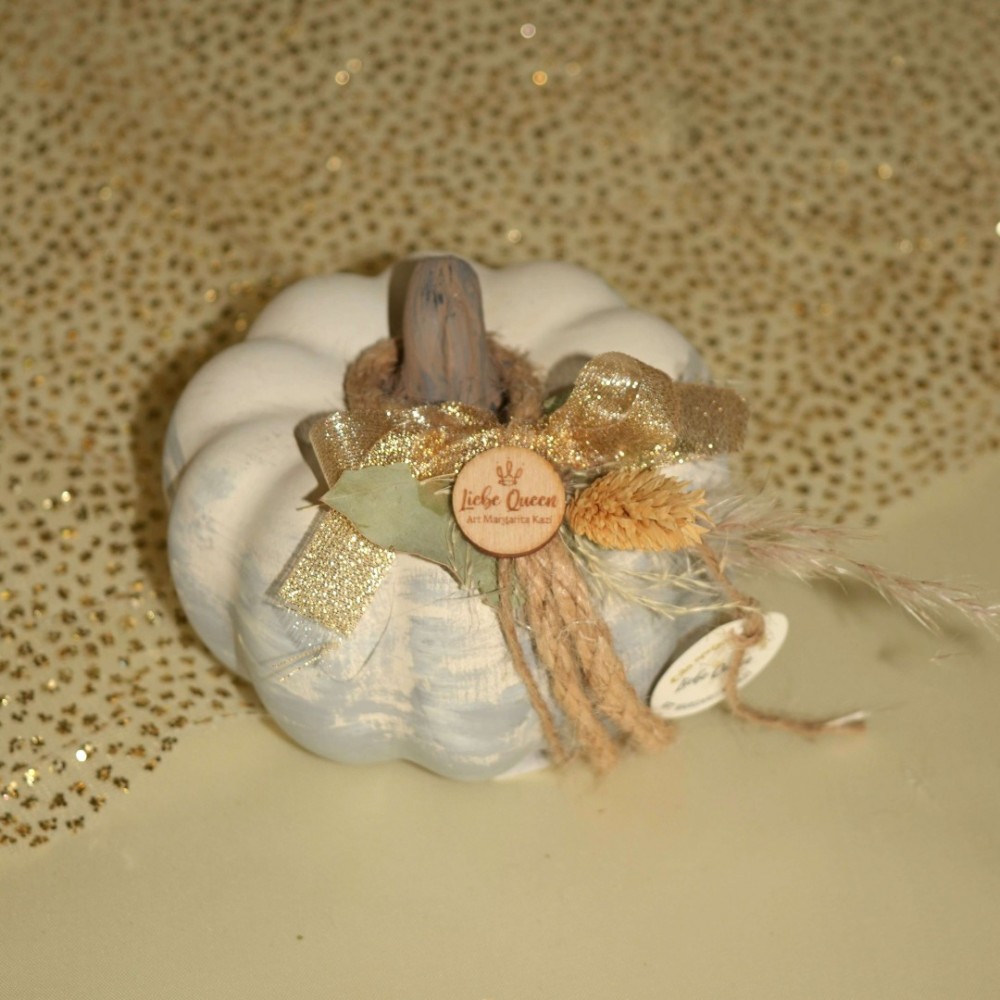 Γούρι κολοκύθα κεραμική γκρι