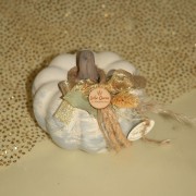 Γούρι κολοκύθα κεραμική γκρι