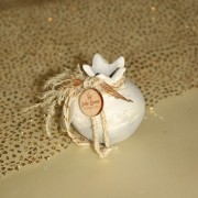 Γούρι Ρόδι κεραμικό γκρι μικρό pampas 5.5x7