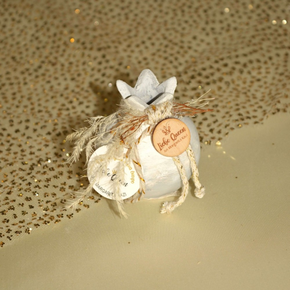 Γούρι Ρόδι κεραμικό γκρι μικρό pampas 5.5x7