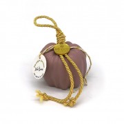 Γούρι κολοκύθα κεραμική μικρή ζωγραφισμένη ροζ