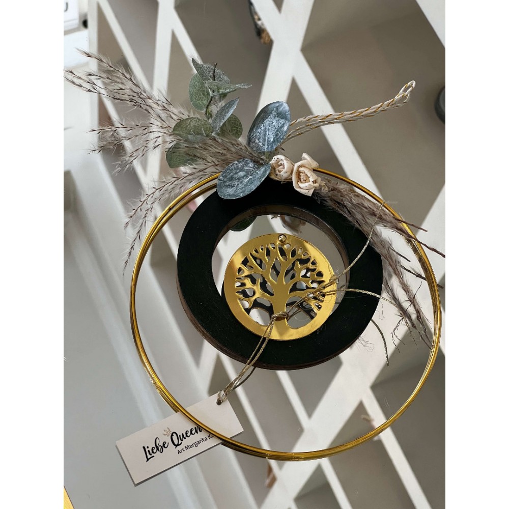 Γούρι δέντρο ζωής σε κύκλο πράσινο