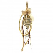 Γούρι ρόδι ξύλινο μικρό ιβουάρ σε κρίκο