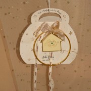 Γούρι σπιτάκι με μάτι από σμάλτο σε κρίκο