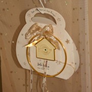 Γούρι σπιτάκι με μάτι από σμάλτο σε κρίκο