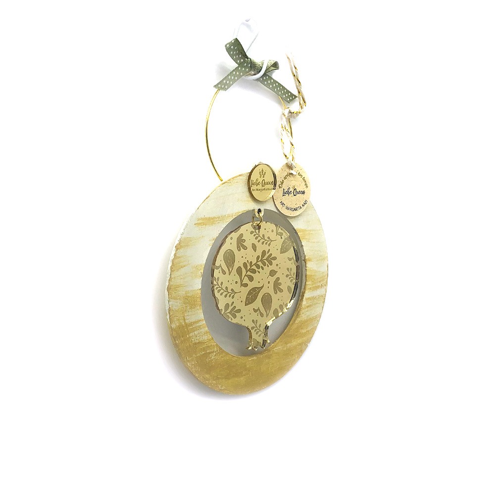 Γούρι ρόδι σε κύκλο κίτρινο