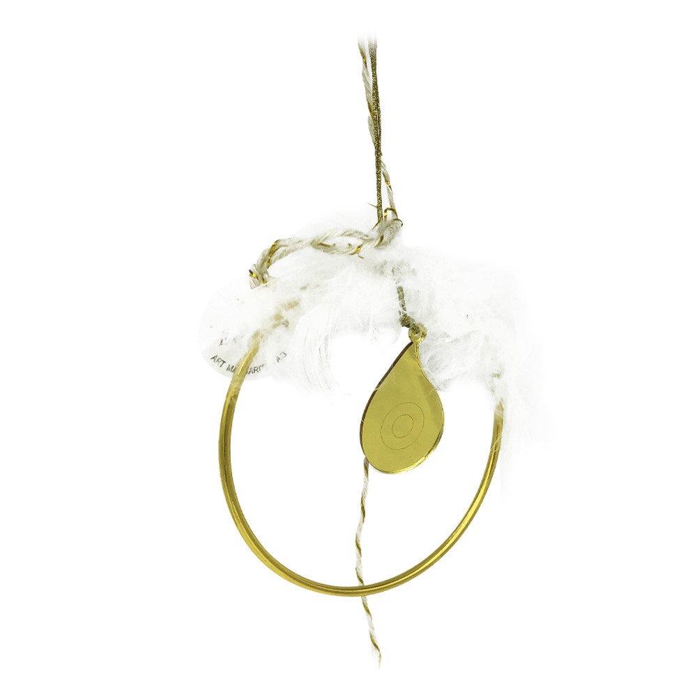 Γούρι μάτι plexiglass χρυσό σε κρίκο