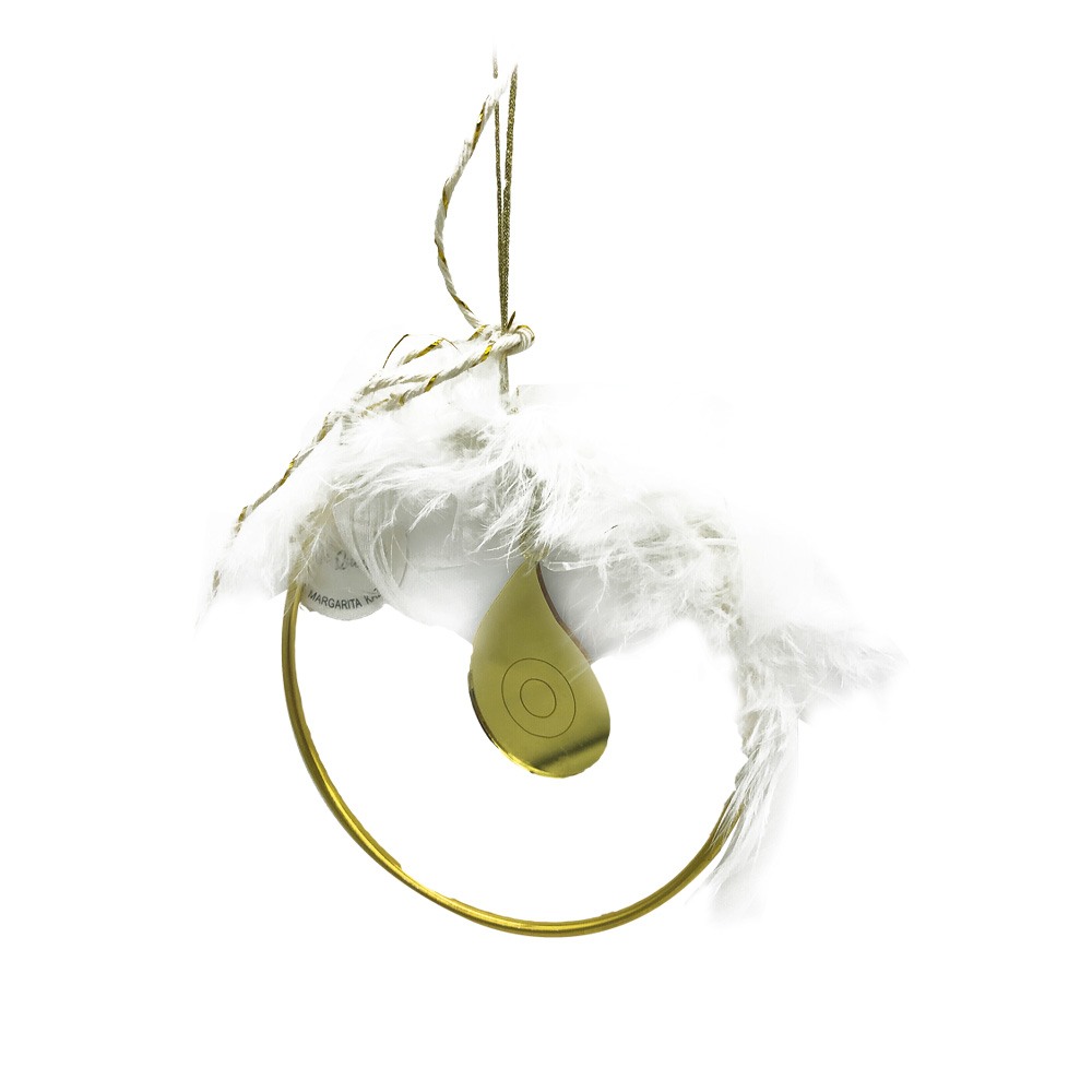 Γούρι μάτι plexiglass χρυσό σε κρίκο