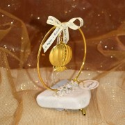 Γούρι ρόδι με κρίκο σε βότσαλο