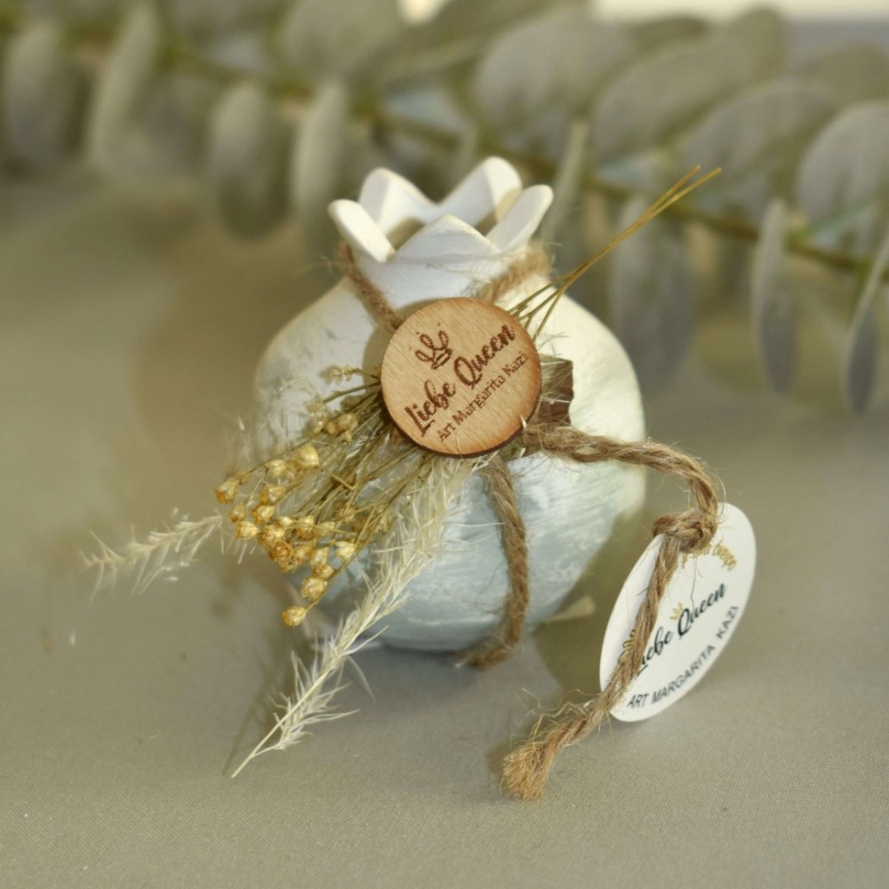 Γούρι Ρόδι κεραμικό βεραμάν μικρό pampas 5.5x7