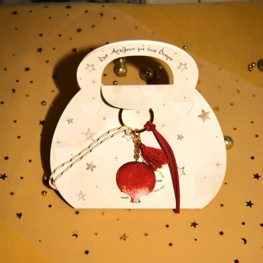 Γούρι μπρελόκ κόκκινο ρόδι