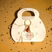 Γούρι μπρελόκ ρόδι με σχέδιο ρόδια