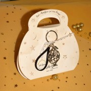 Γούρι μπρελόκ ασημί ρόδι με στολίδια