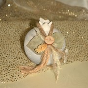 Γούρι Ρόδι κεραμικό γκρι μεσαίο pampas 9x9.5