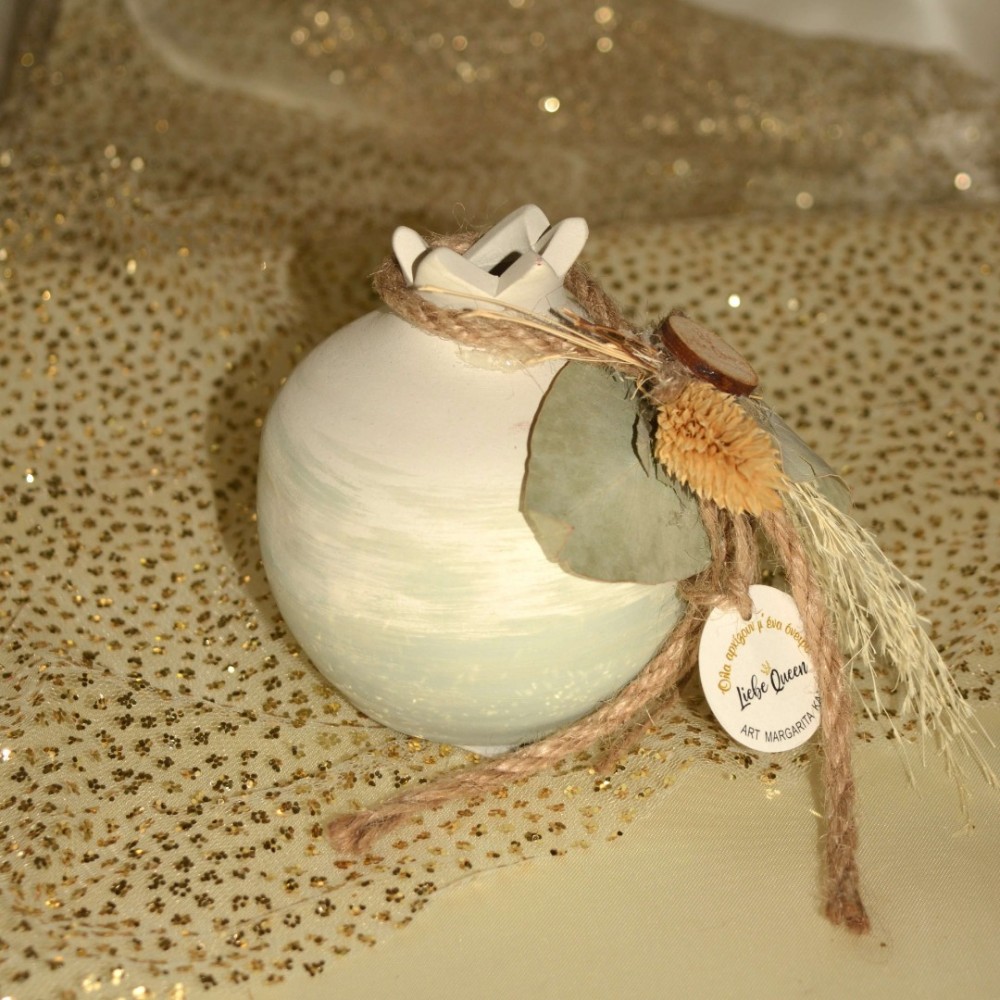 Γούρι Ρόδι κεραμικό βεραμάν μεσαίο pampas 9x9.5