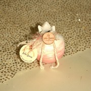 Γούρι Ρόδι κεραμικό με τεχνοτροπία και pampas τερακότα μικρό 5.5x7