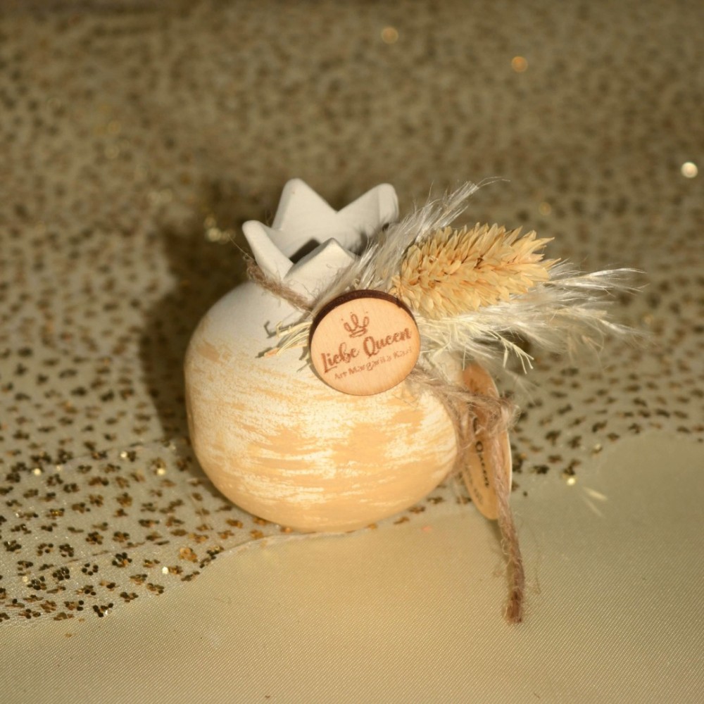 Γούρι Ρόδι κεραμικό κίτρινο μικρό 5.5x7