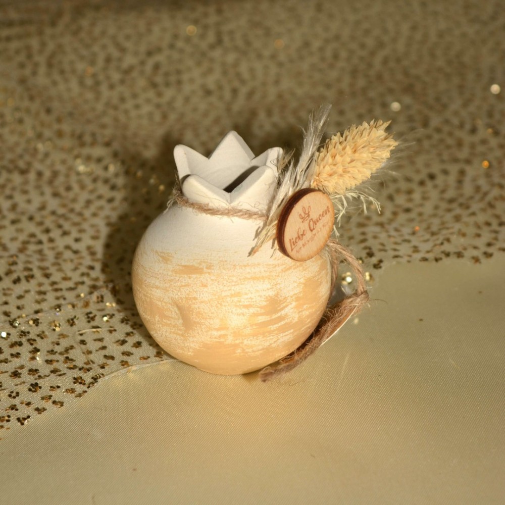 Γούρι Ρόδι κεραμικό κίτρινο μικρό 5.5x7