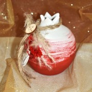 Γούρι Ρόδι κεραμικό κόκκινο μεσαίο pampas 9x9.5