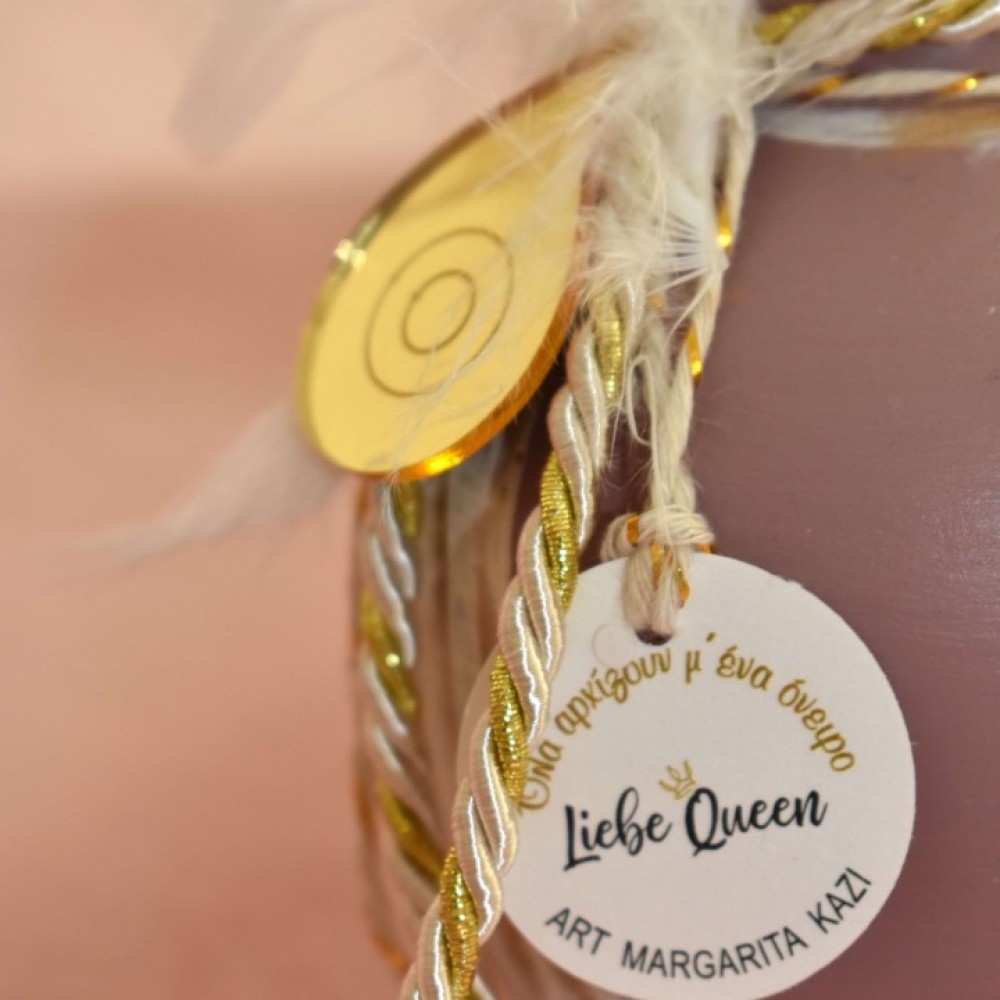 Γούρι Ρόδι κεραμικό σάπιο μήλο με μάτι μεγάλο 12x9.5