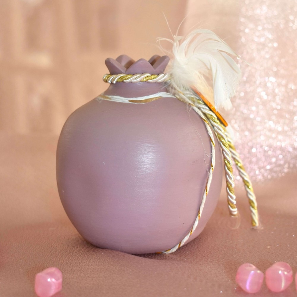 Γούρι Ρόδι κεραμικό σάπιο μήλο με μάτι μεγάλο 12x9.5