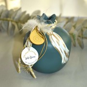 Γούρι Ρόδι κεραμικό πετρόλ με μάτι μεσαίο 9x9.5