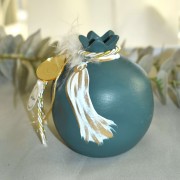 Γούρι Ρόδι κεραμικό πετρόλ με μάτι μεσαίο 9x9.5