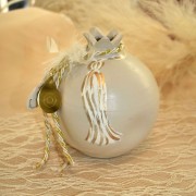 Γούρι Ρόδι κεραμικό μπεζ με μάτι μεγάλο 12x9.5