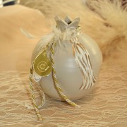 Γούρι Ρόδι κεραμικό μπεζ με μάτι μεγάλο 12x9.5