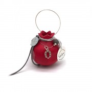 Γούρι Ρόδι κεραμικό μικρό κόκκινο με πέταλο 5.5x7