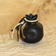 Γούρι Ρόδι κεραμικό μαύρο μικρό 5.5x7