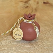 Γούρι ρόδι κεραμικό τερακότα μικρό 5.5x7