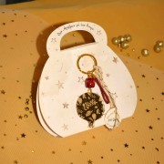 Γούρι μπρελόκ χρυσό ρόδι πλεξιγκλάς