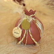 Γούρι Ρόδι κεραμικό τερακότα με μάτι μεσαίο 9x9.5